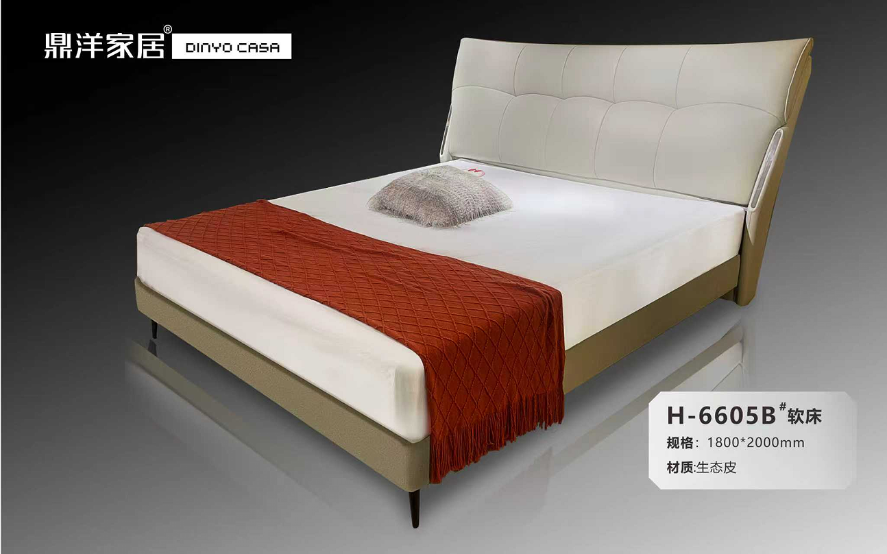 Eco - Leather Dream Bed: Ultimate Comfort for Modern Living-H-6605B   DY
