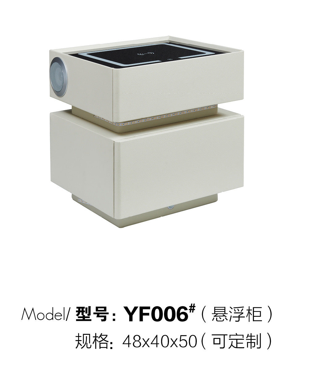 TechSense Smart Nightstand  Bluetooth Speaker, Wireless Charging, Fingerprint Lock & USB Port YF006-YF