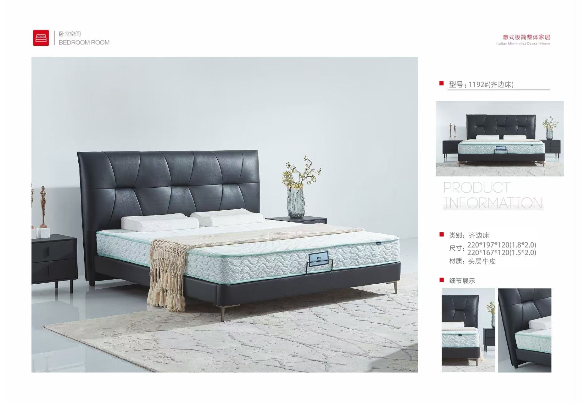 Luxury Upholstered Platform Bed with Quilted Headboard-1192
