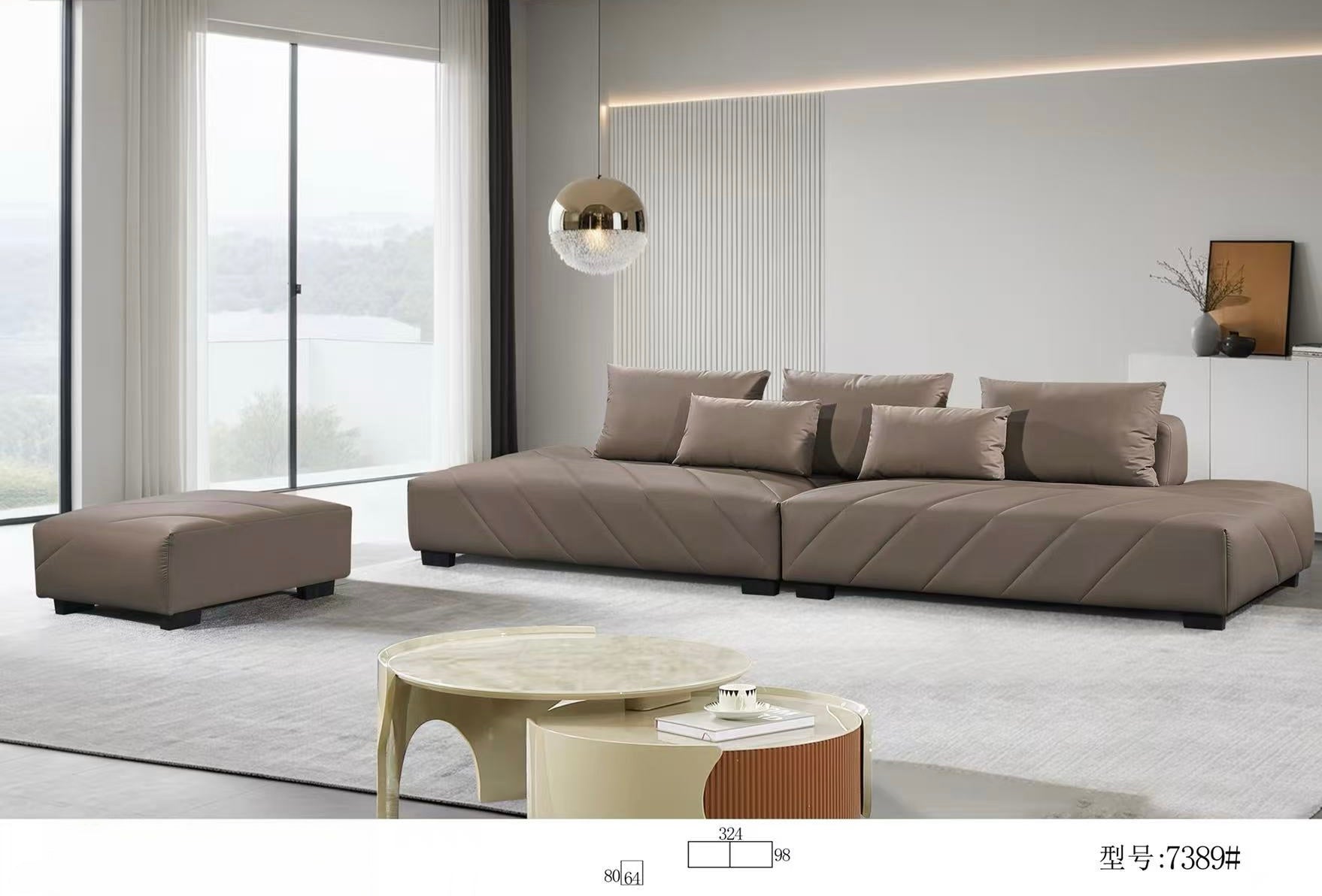 Modern Gray Sofa Set-7389