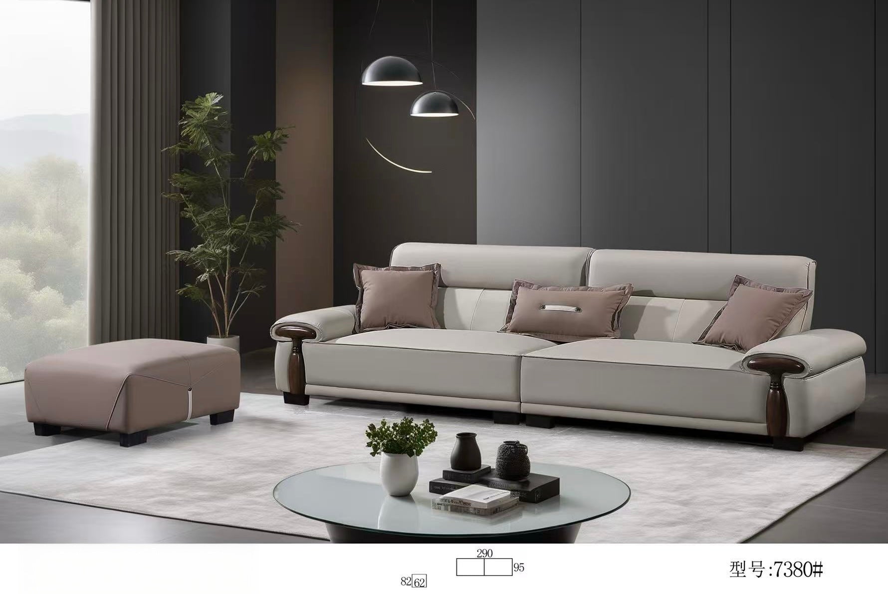Elegant Light - Colored Sofa Ensemble-7380