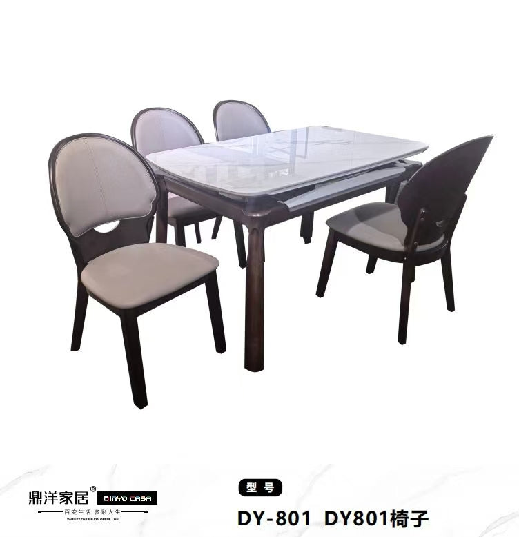Multifunctional Dining & Game Table Set with Upholstered Chairs - DY-801 Modern Space-Saving Furniture for HomeDY-801