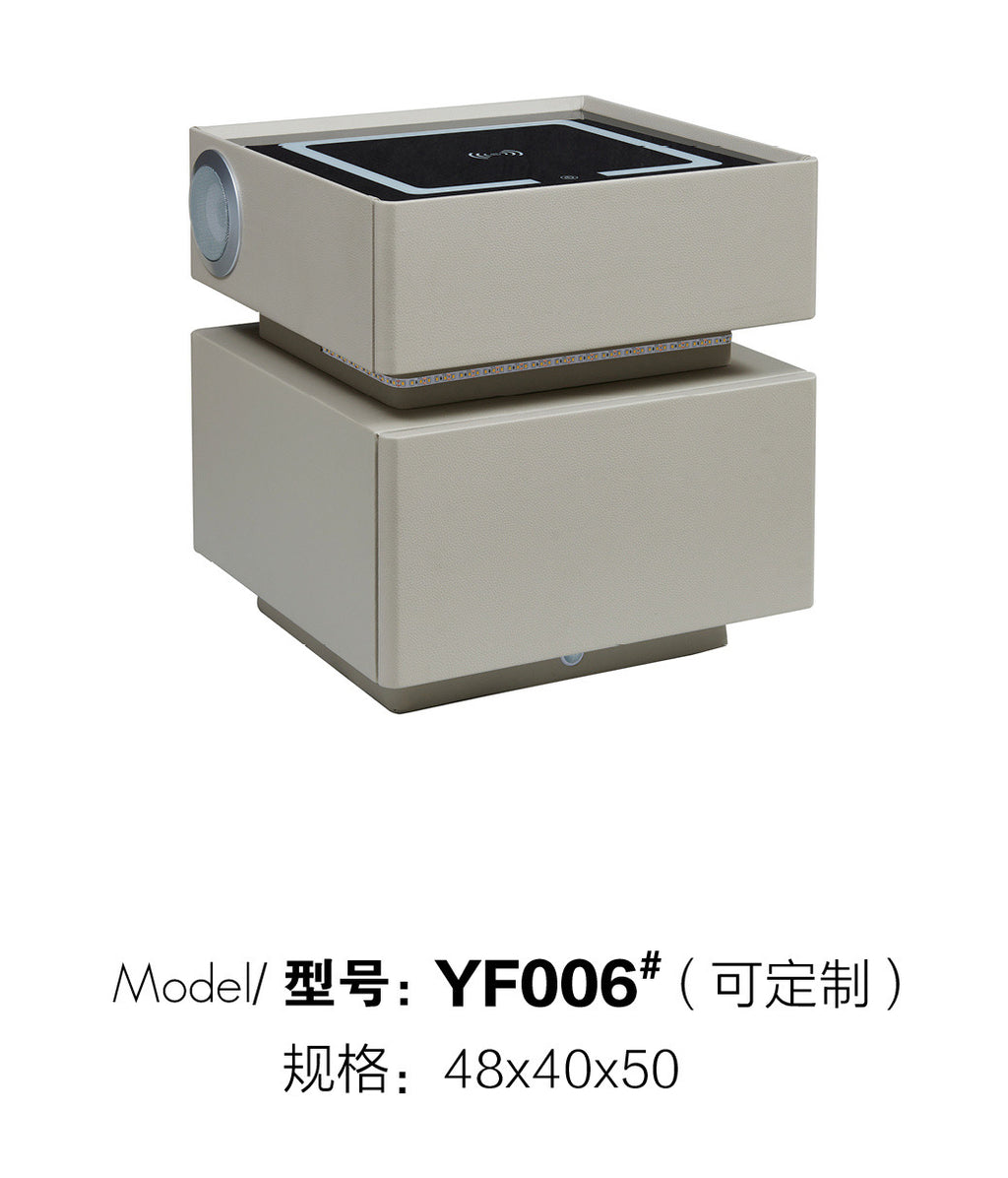 TechSense Smart Nightstand  Bluetooth Speaker, Wireless Charging, Fingerprint Lock & USB Port YF006-YF