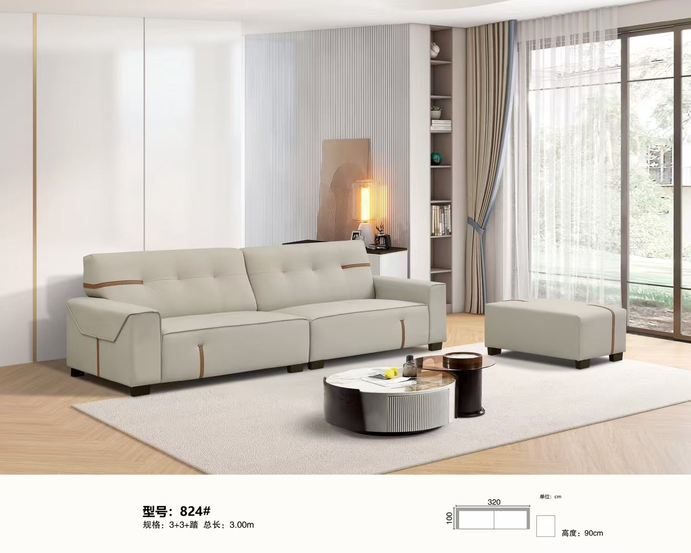 Modern Luxe Living Room Sofa-824